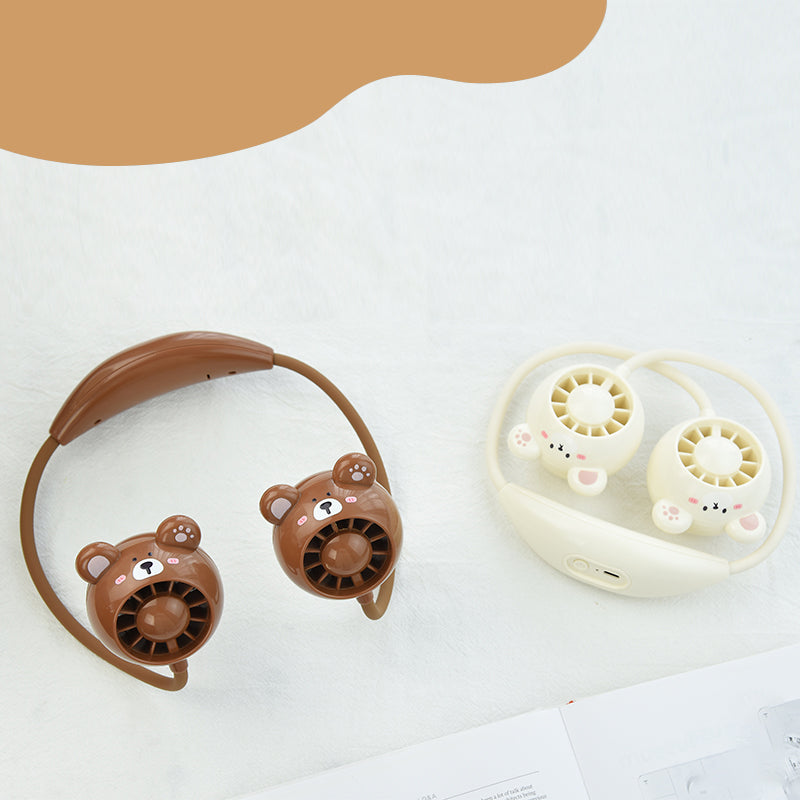 Creamy Bubble Daze Bear Neck Fan