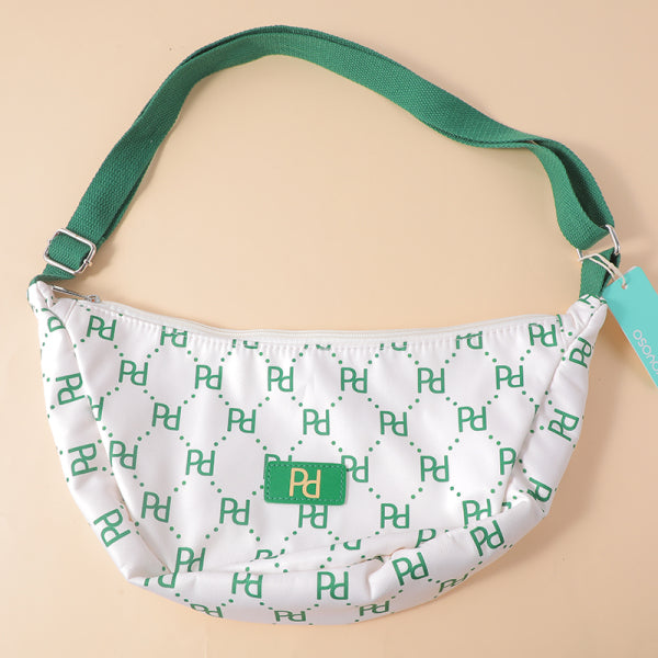 PD logo crossbody bag with zipper-green