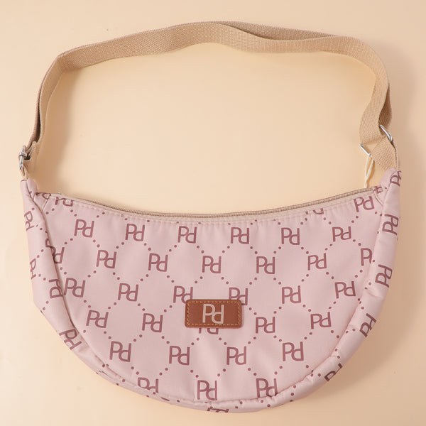 PD logo crossbody bag with zipper-coffee