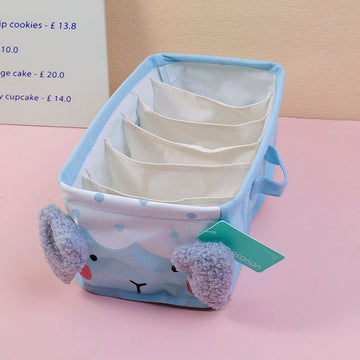 terry animal 6-compartment box-blue
