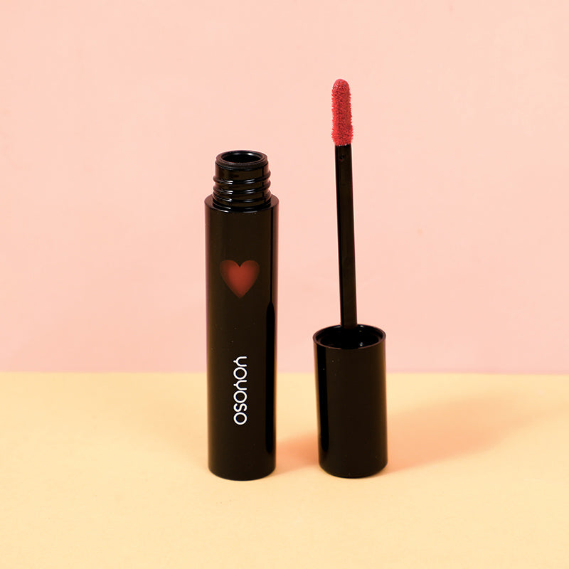 Love kiss red heart lip glaze-#17apricot oolong