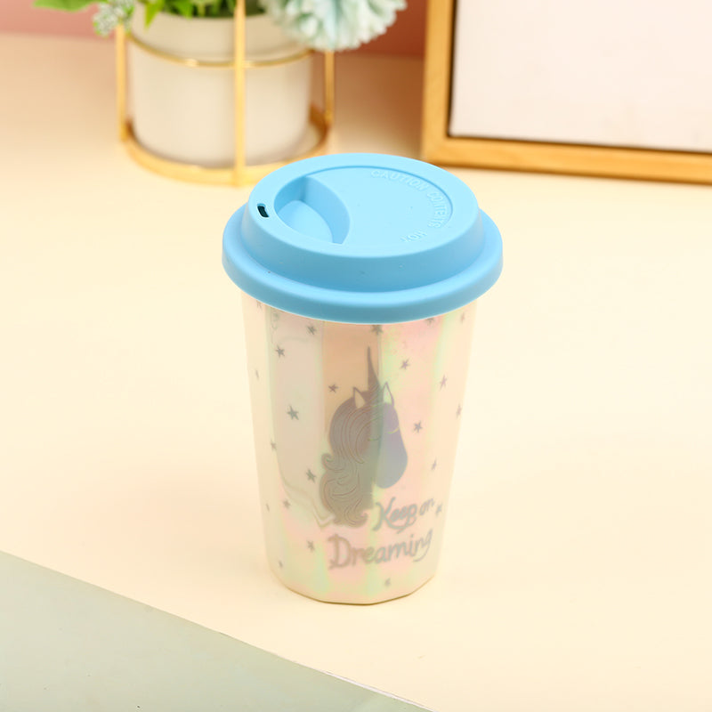 Cute animal rhombus mug 400ml-blue