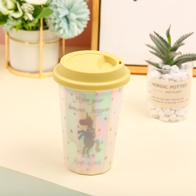 Cute animal rhombus mug 400ml-yellow