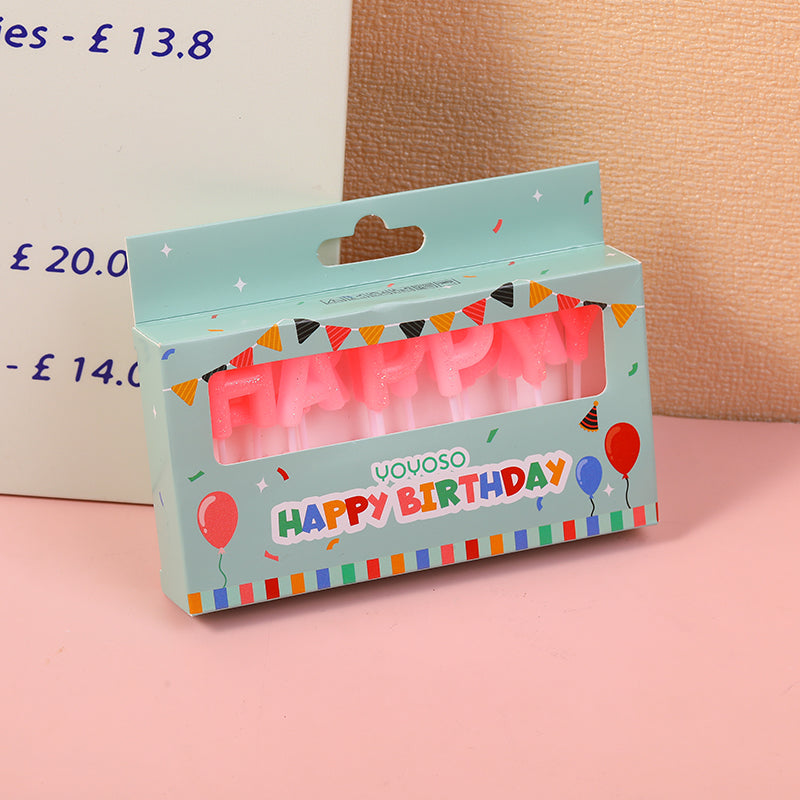 Pink Birthday Candle Set-13pcs