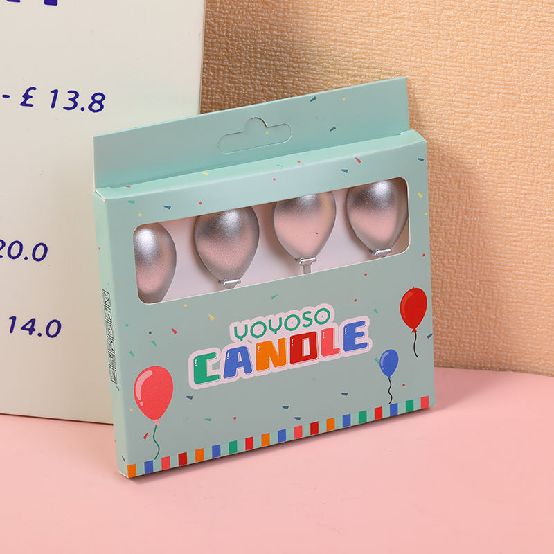 Silver Balloon Candle Set of 4-4pcs