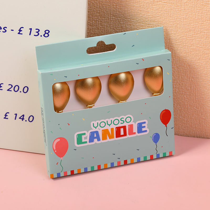 Gold Balloon Candle Set of 4-4pcs