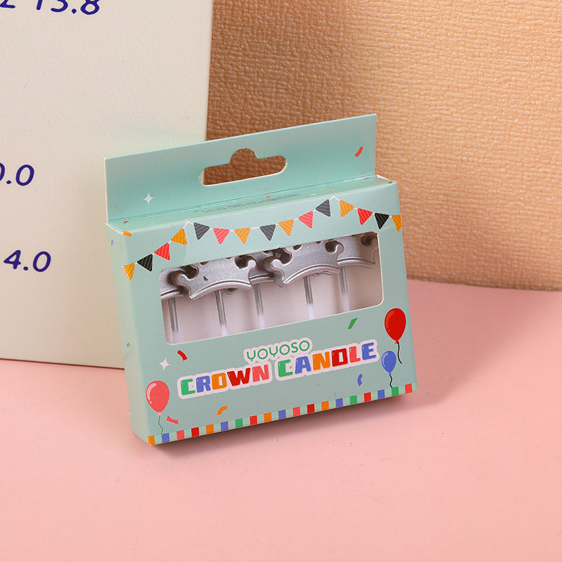 Silver Crown Candle-5pcs