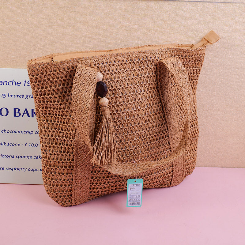 Square Woven Large Shoulder Bag