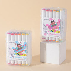 18 Colors Triangle Lever Handy Box Double-Ended Marker 218