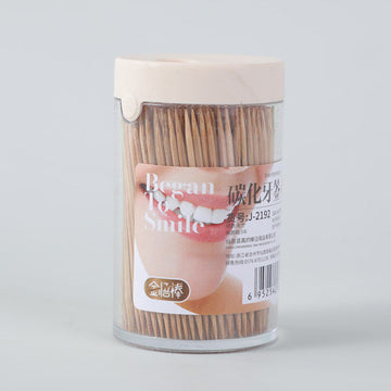 Can box with push lid carbonized toothpick 460pcs-J-2192