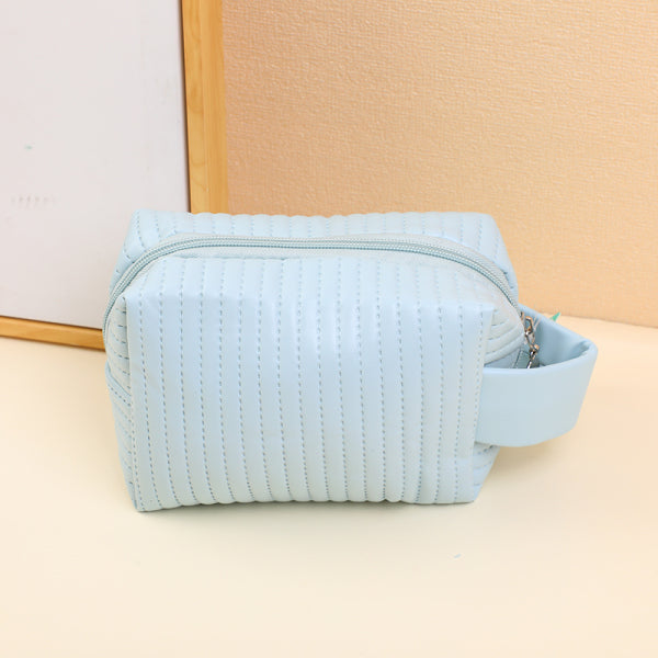Simple Round Toiletry Bag-Blue