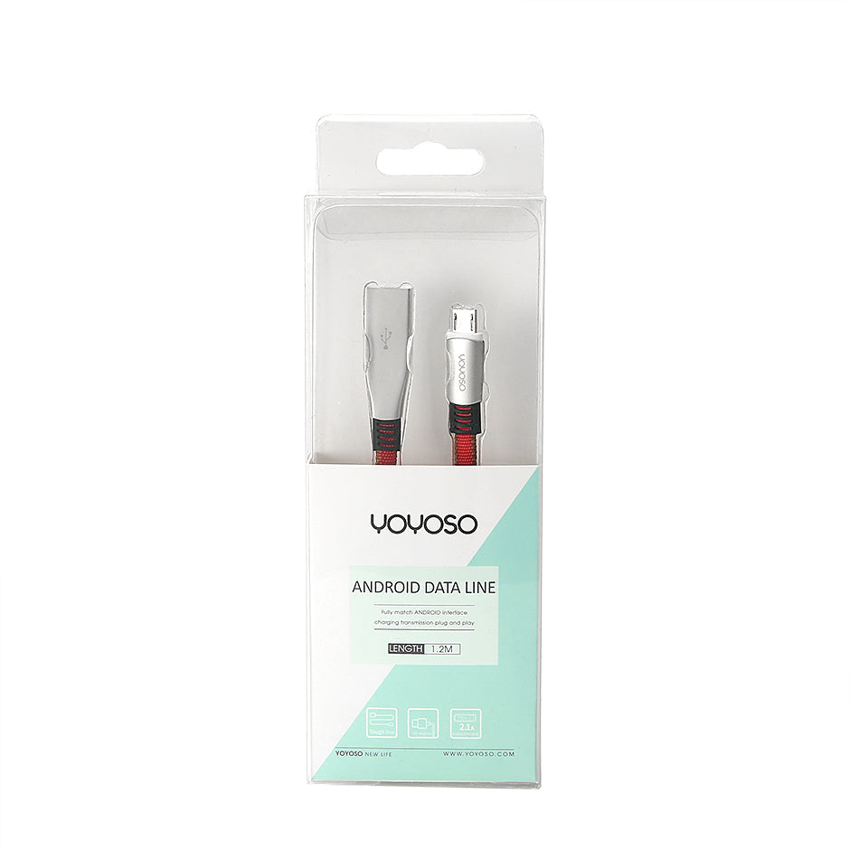 Woven ribbon lamp flying fish line 1.2m android cable - red