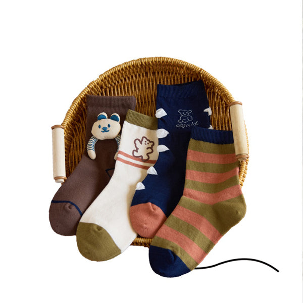 Dancing Bear Children's Mid-Calf Socks-L