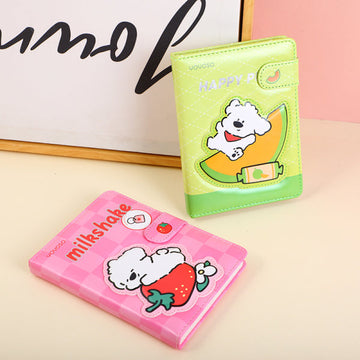 Colourful fruity papi dog 3D magnetic buckle notebook A5-inside coloured pages