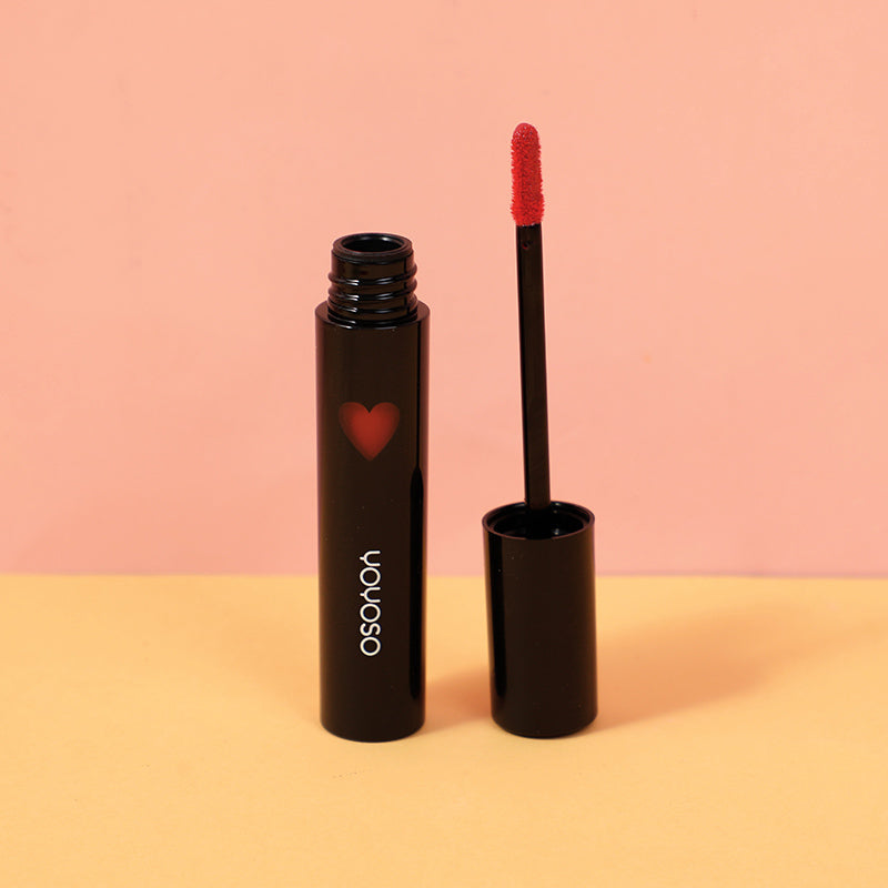 Love kiss red heart lip glaze-#06cranberry jelly