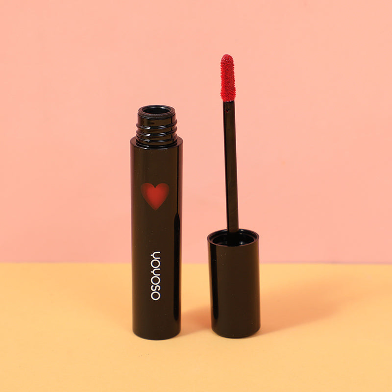 Love kiss red heart lip glaze-#09peach coral