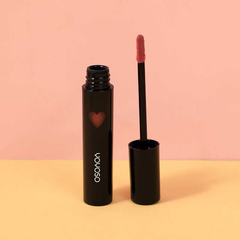 Love kiss red heart lip glaze-#14peach brown tea