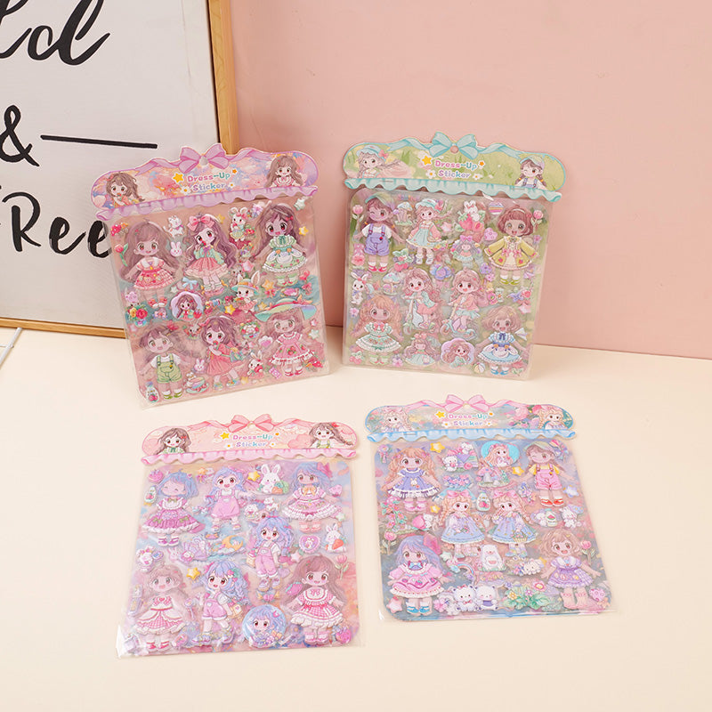 3D large double layer sticker-cute donut