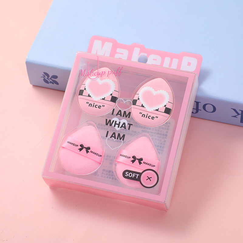 Sweet & Cool Series All Purpose Thumb Powder Puff 4pcs Set