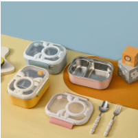 Cute Fashionable Two Compartments Stainless Steel Lunch Box - YOYOSO PAKISTAN