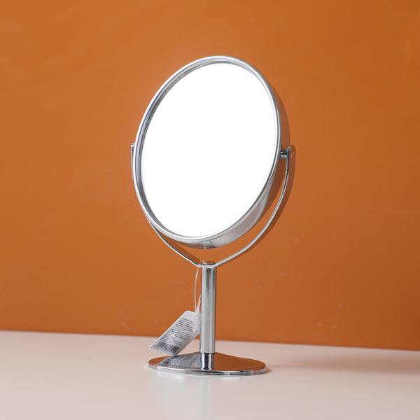Metal Mini Oval Simple Tabletop Mirror-Silver - YOYOSO PAKISTAN