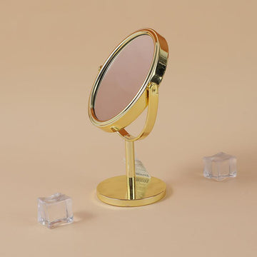 Oval Mini Simple Tabletop Mirror-Gold - YOYOSO PAKISTAN