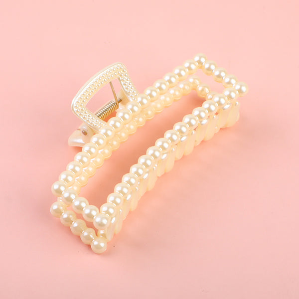 Pearl square hair claw clip-13cm