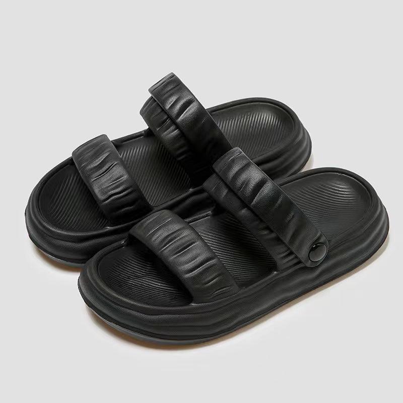 Simple Dual Wear Thick-Soled Women'S Slippers Black Size 35-36 - YOYOSO PAKISTAN