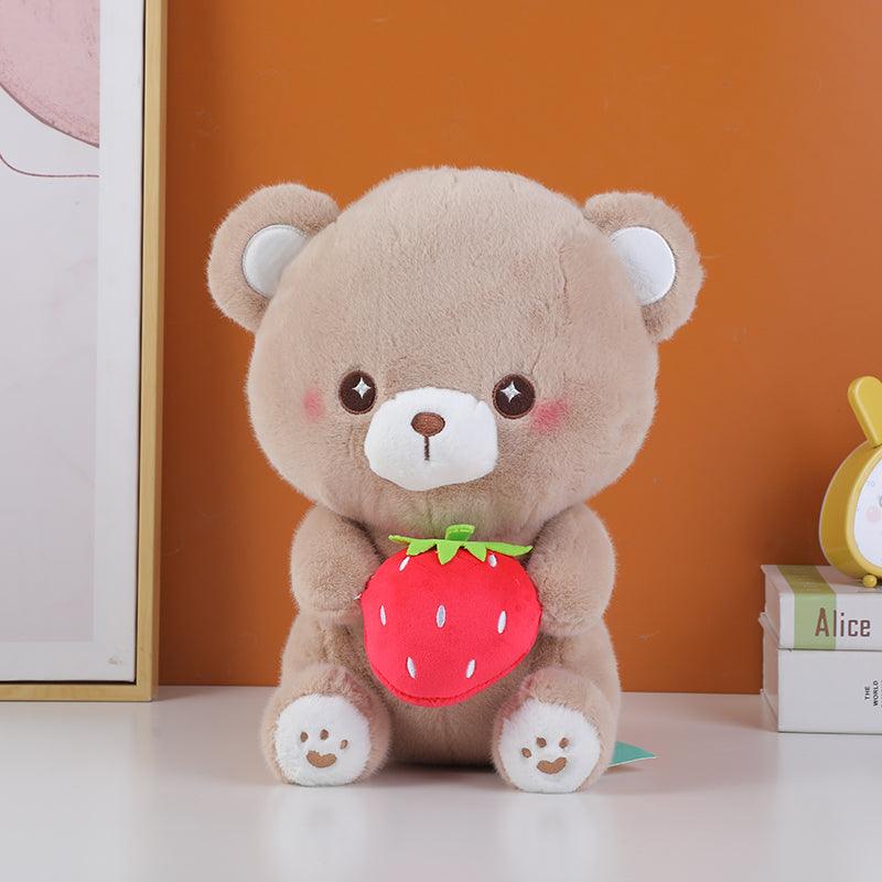 Sitting Strawberry Brown Bear Doll-30Cm - YOYOSO PAKISTAN