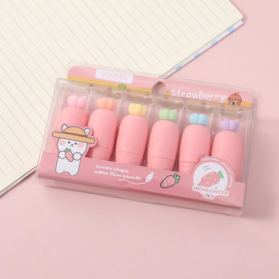 Strawberry Highlighter Set 6Pcs - YOYOSO PAKISTAN