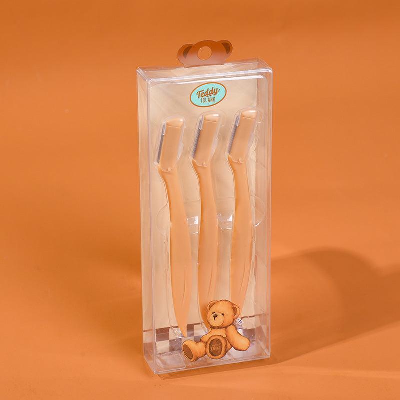 Teddy Island Series Straight Handle Eyebrow Trimmer-3Pcs - YOYOSO PAKISTAN